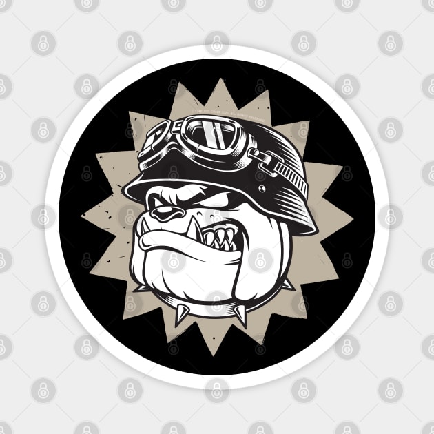 Rebel Bulldog Motorcycle Design Magnet by Timeless Chaos